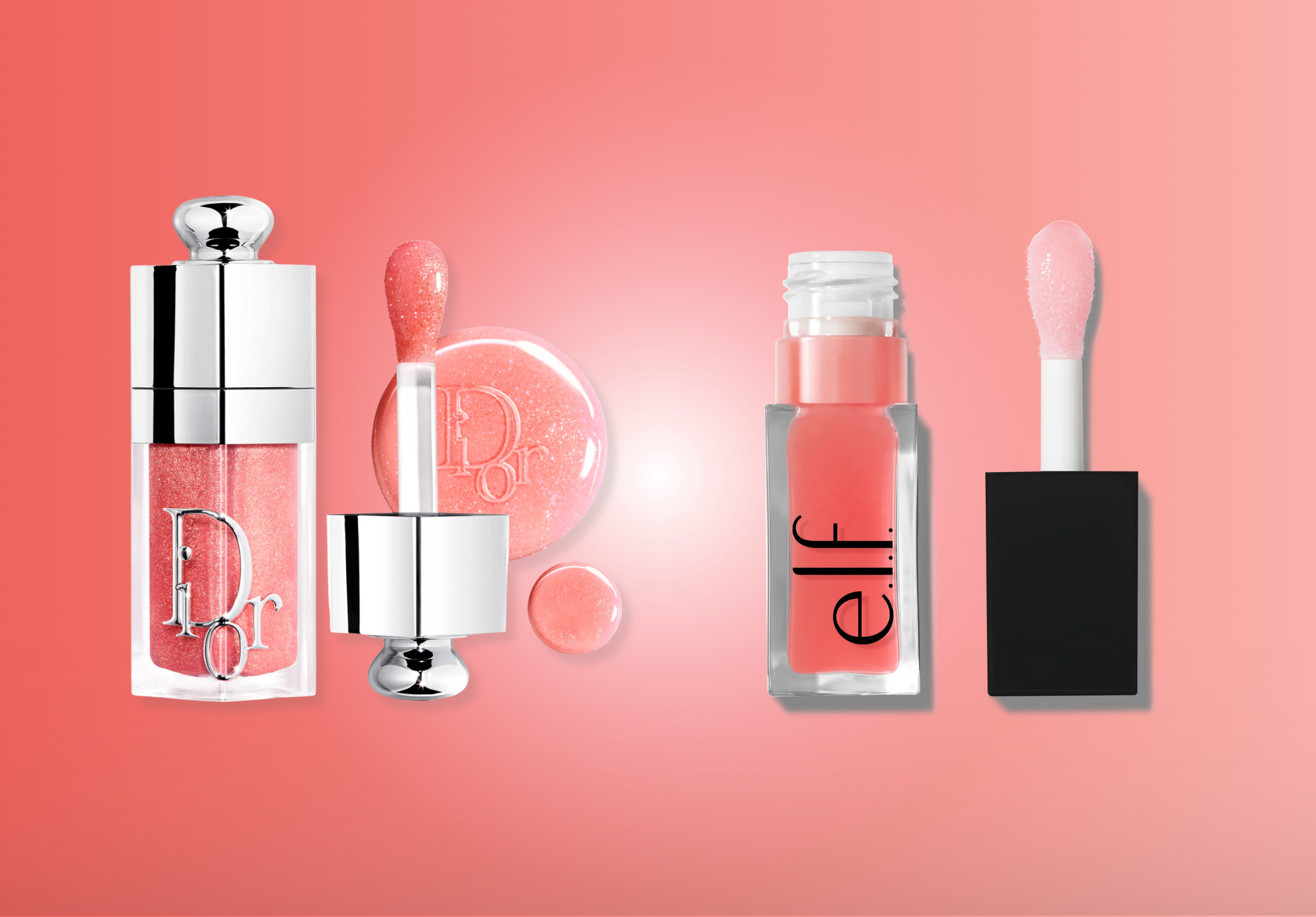 e.l.f. Glow Reviver Lip Oil vs. Dior Lip Glow Oil